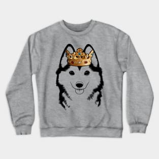 Pomsky Dog King Queen Wearing Crown Crewneck Sweatshirt